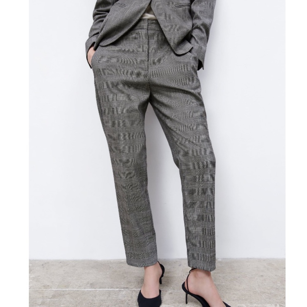 NEW! Zara SUIT SET Plaid Blazer with Cigarette Pants - Picture 6 of 16